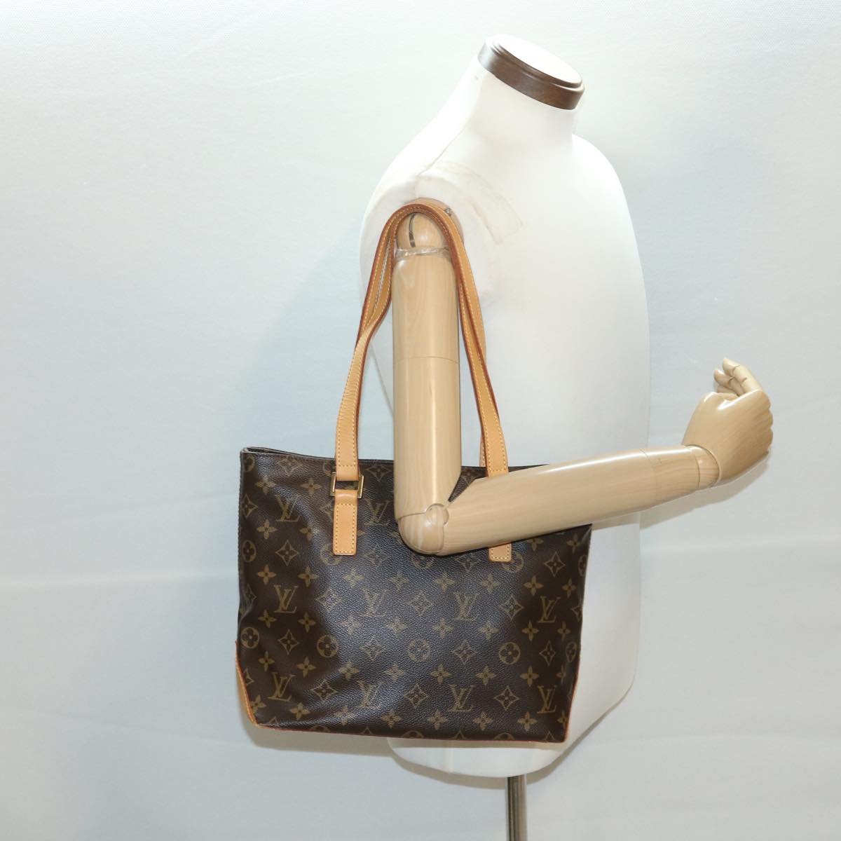 LOUIS VUITTON Monogram Cabas Piano Tote Bag M51148 LV Auth ro710