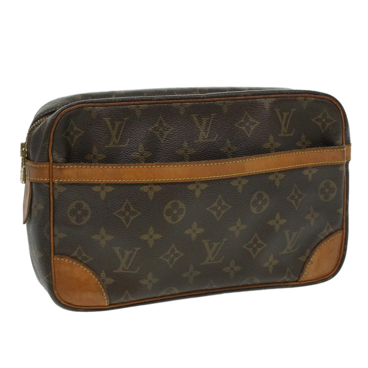 LOUIS VUITTON Monogram Compiegne 28 Clutch Bag M51845 LV Auth ro731