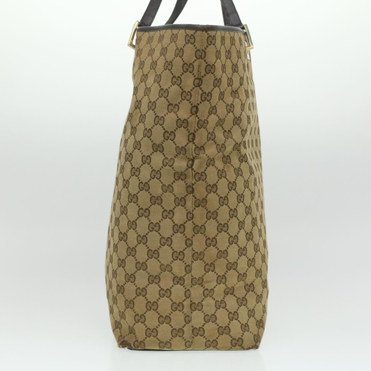 GUCCI GG Canvas Tote Bag Beige 00210972404 Auth ro775