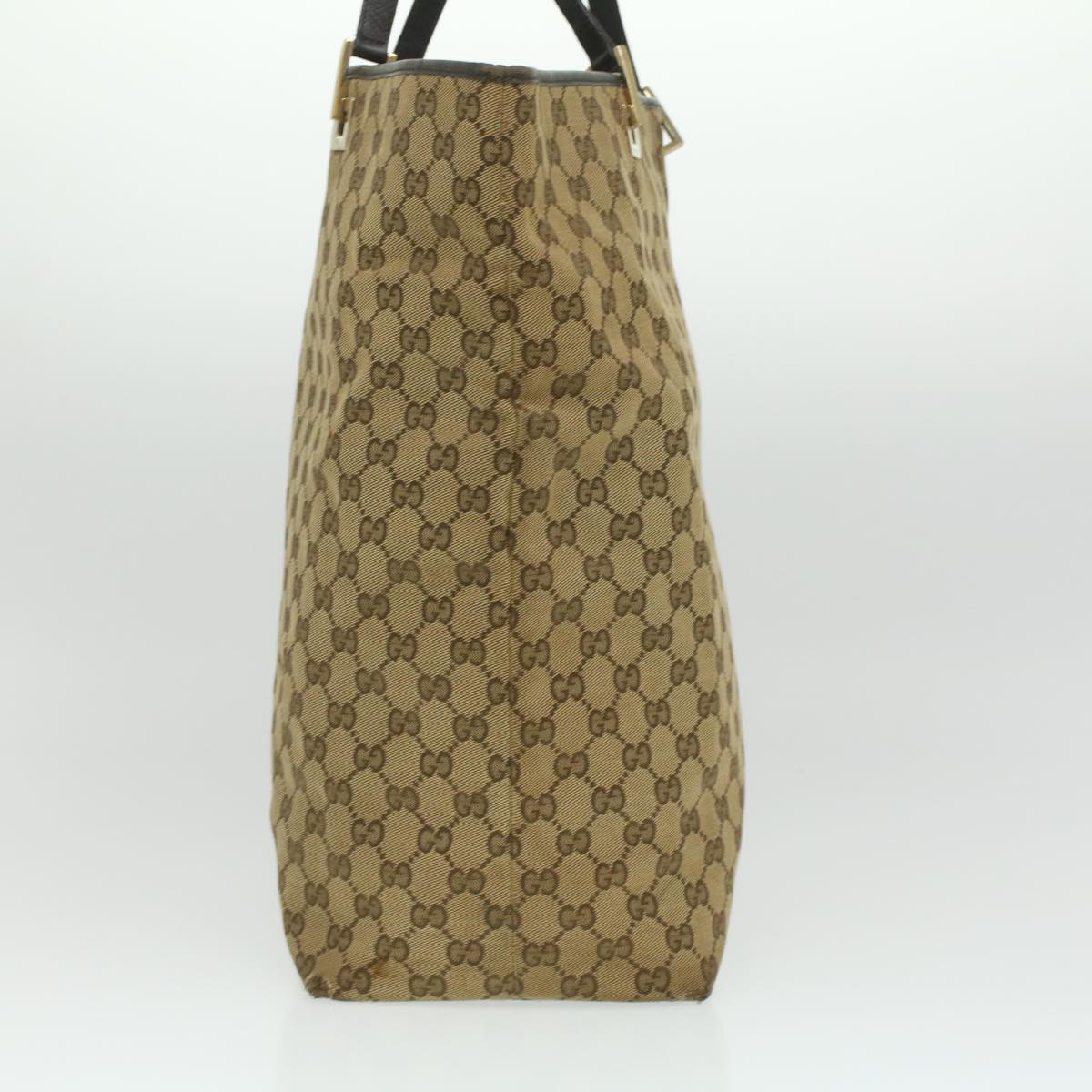 GUCCI GG Canvas Tote Bag Beige 00210972404 Auth ro775