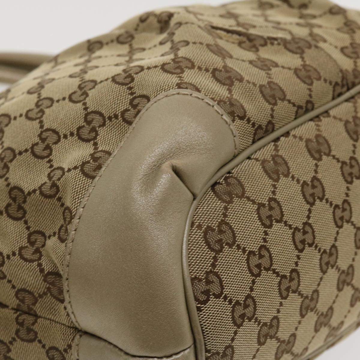 GUCCI GG Canvas Shoulder Bag Beige 247902 Auth ro787