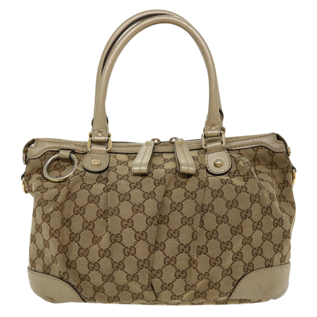 GUCCI GG Canvas Shoulder Bag Beige 247902 Auth ro787