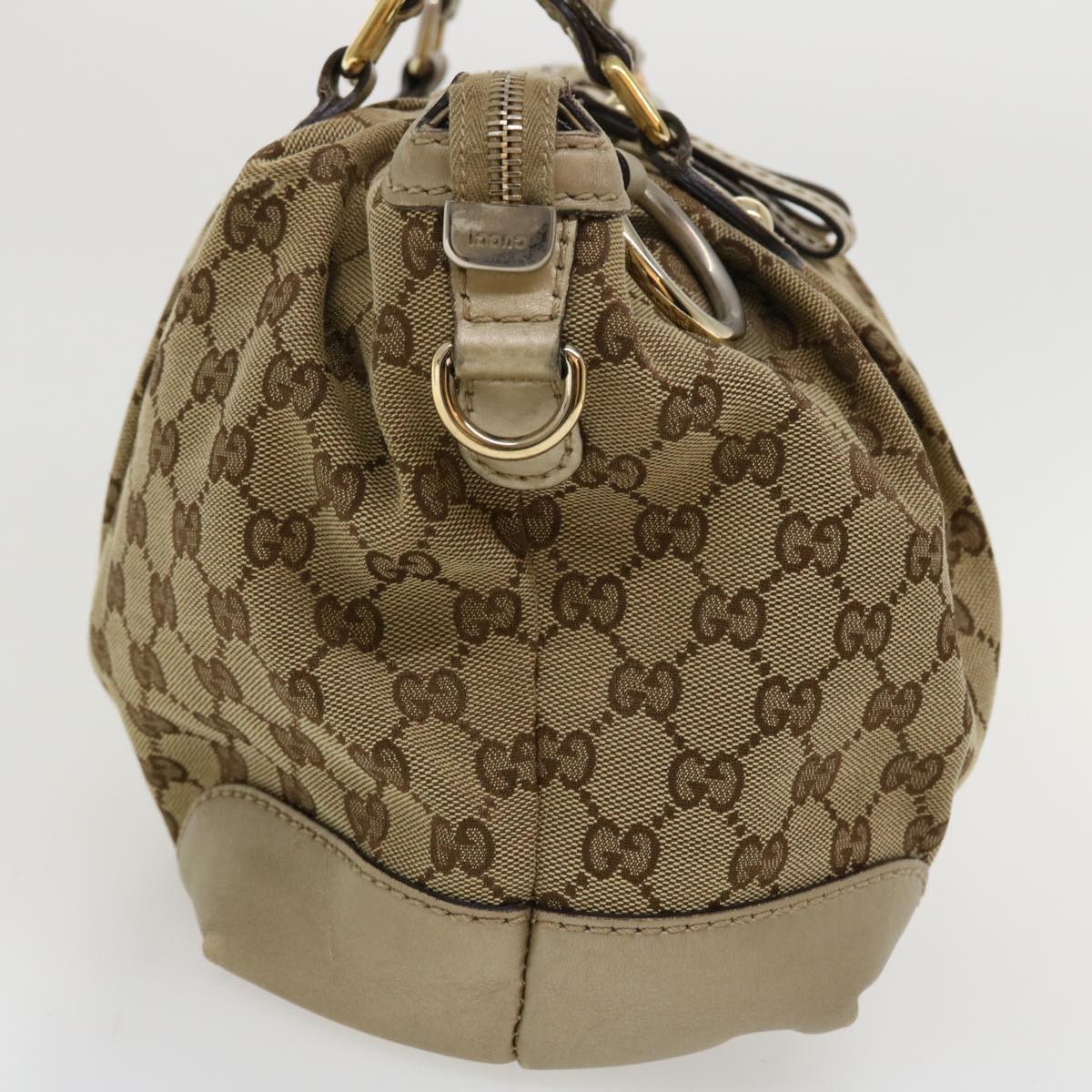 GUCCI GG Canvas Shoulder Bag Beige 247902 Auth ro787