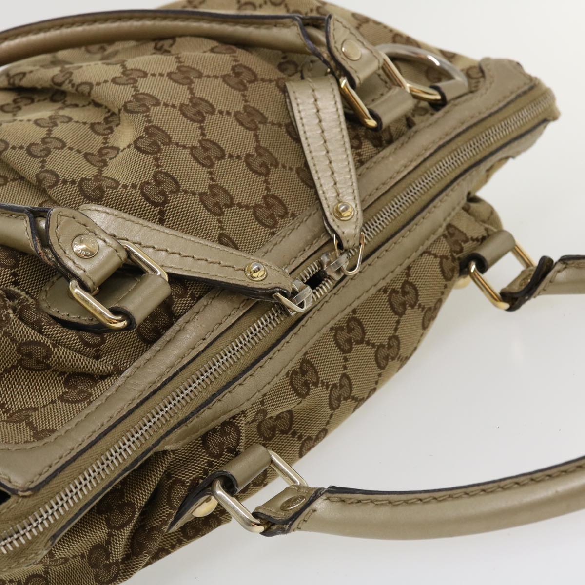 GUCCI GG Canvas Shoulder Bag Beige 247902 Auth ro787