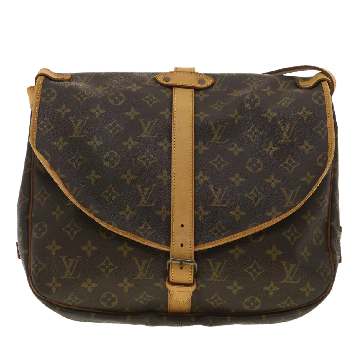 LOUIS VUITTON Monogram Saumur 35 Shoulder Bag M42254 LV Auth ro844