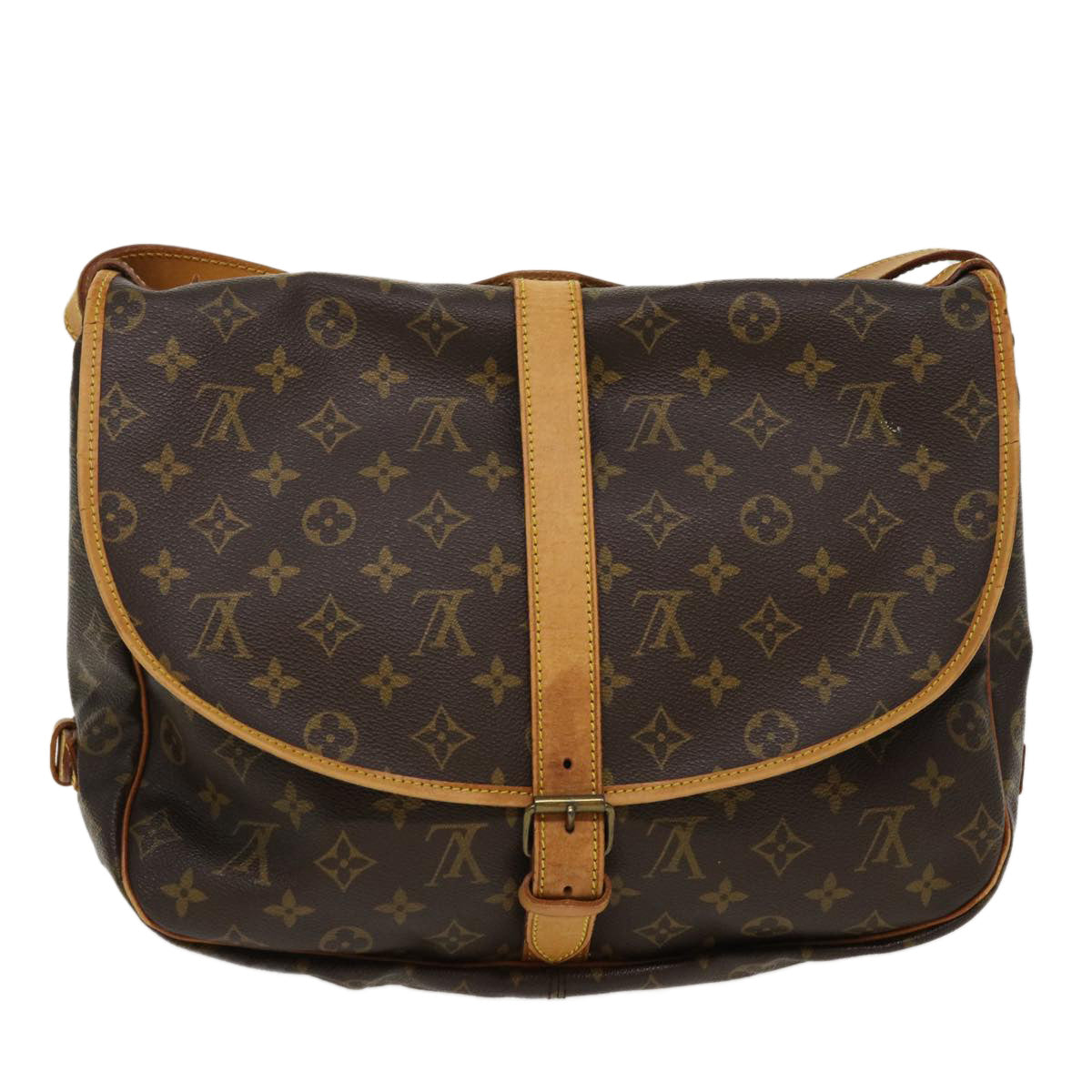 LOUIS VUITTON Monogram Saumur 35 Shoulder Bag M42254 LV Auth ro844