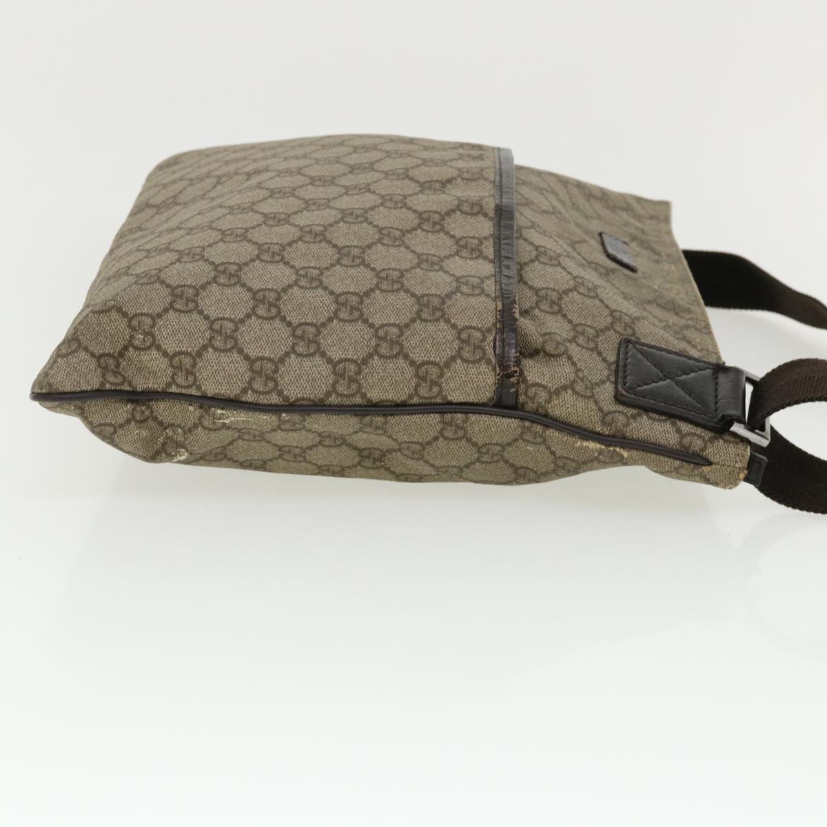 GUCCI GG Canvas Shoulder Bag Beige 141198 Auth ro852