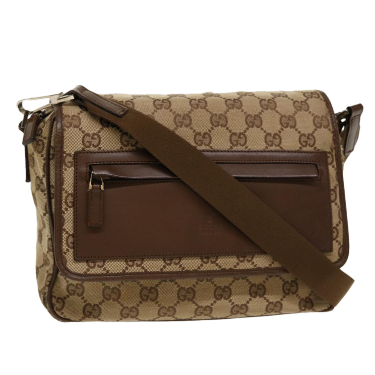 GUCCI GG Canvas Shoulder Bag Beige 28562 Auth ro868