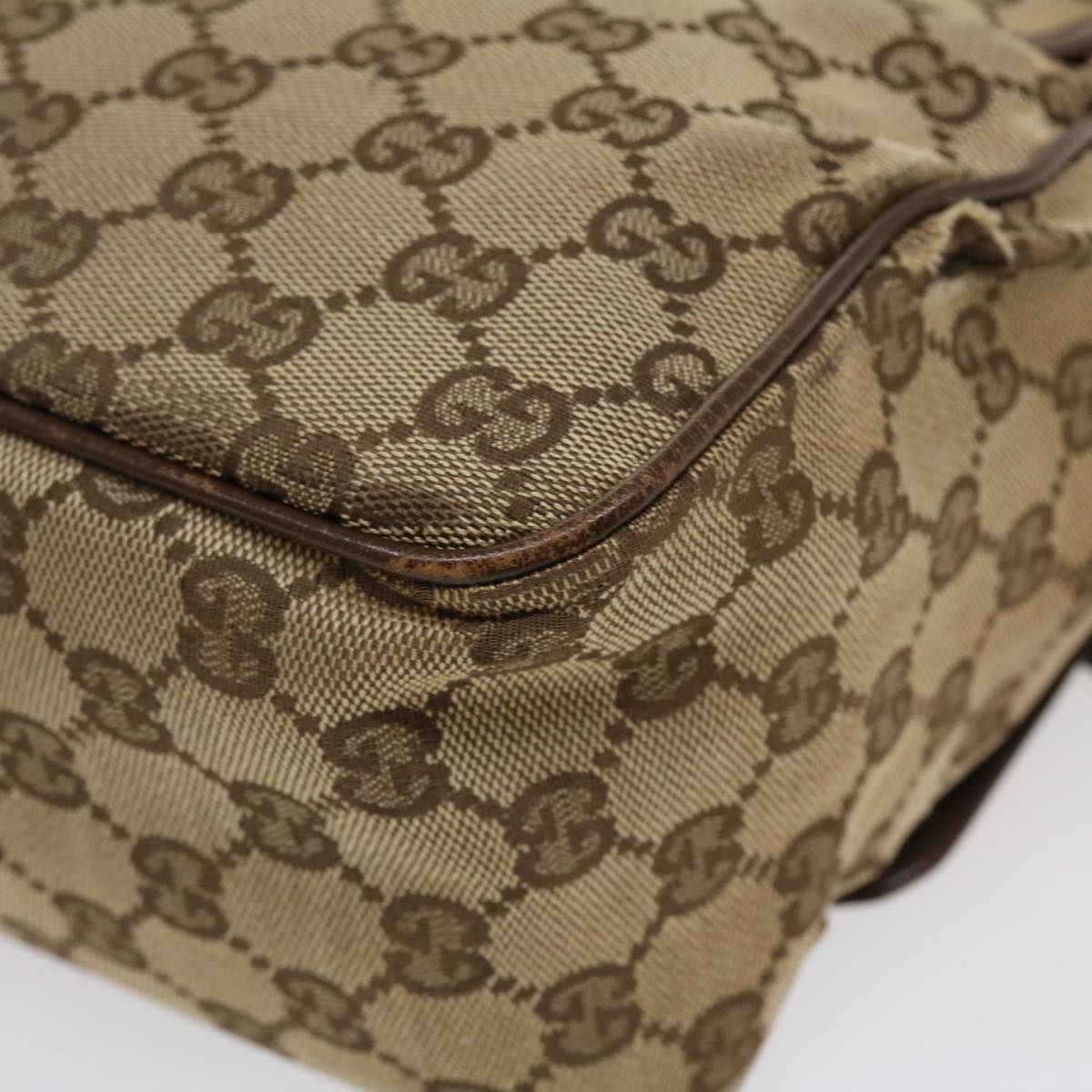 GUCCI GG Canvas Shoulder Bag Beige 28562 Auth ro868