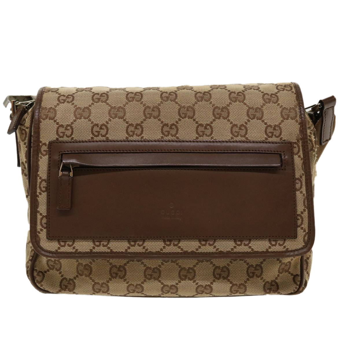 GUCCI GG Canvas Shoulder Bag Beige 28562 Auth ro868