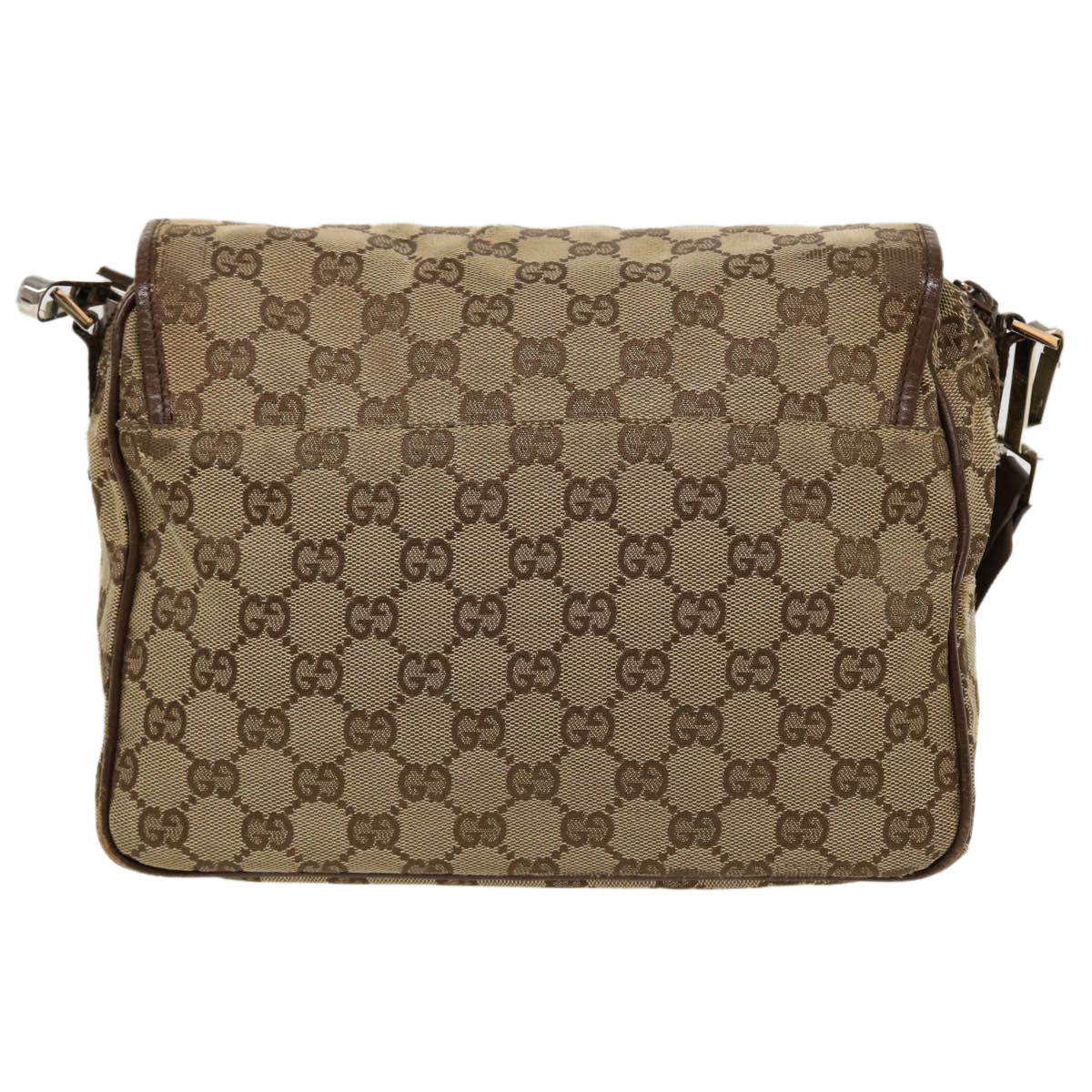 GUCCI GG Canvas Shoulder Bag Beige 28562 Auth ro868