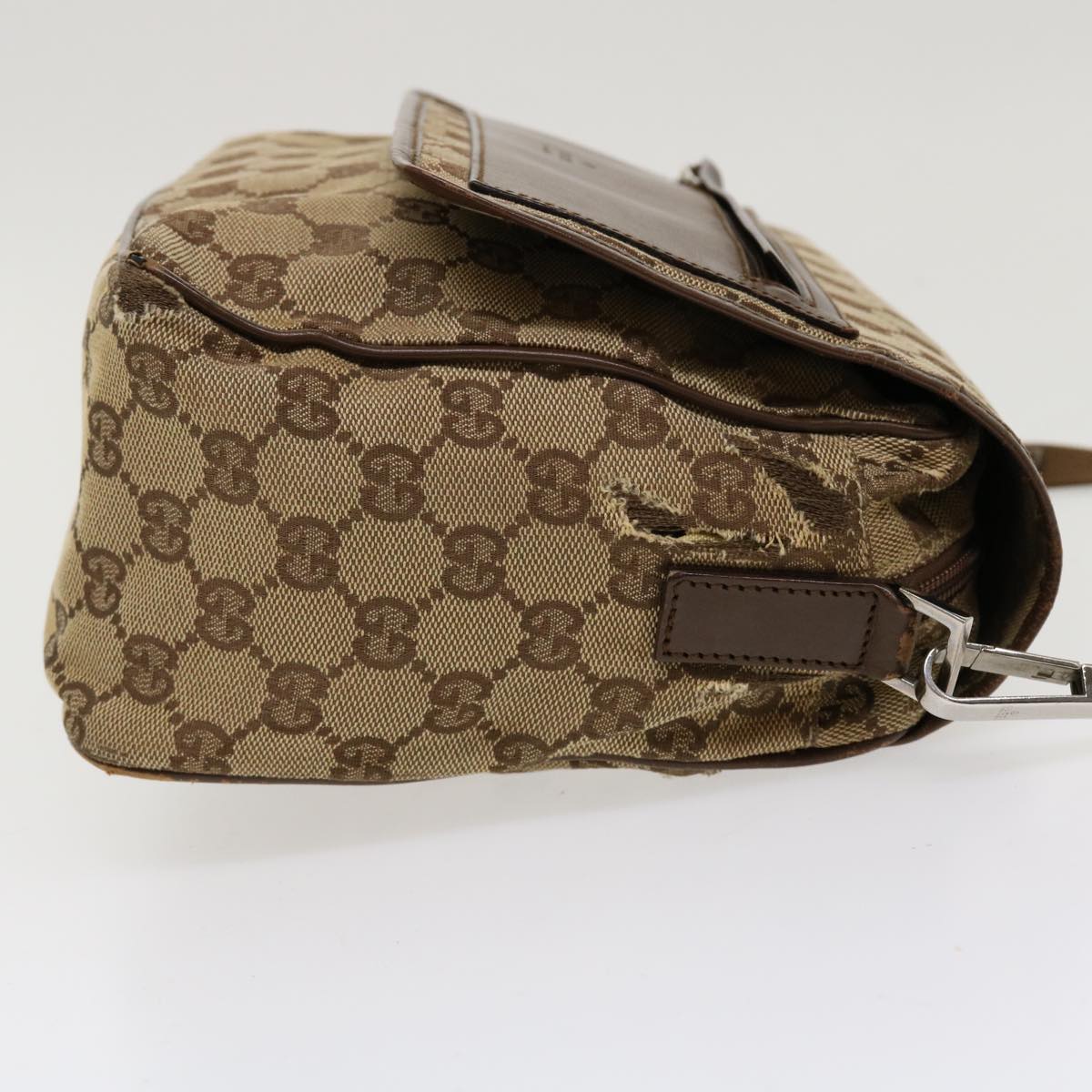 GUCCI GG Canvas Shoulder Bag Beige 28562 Auth ro868