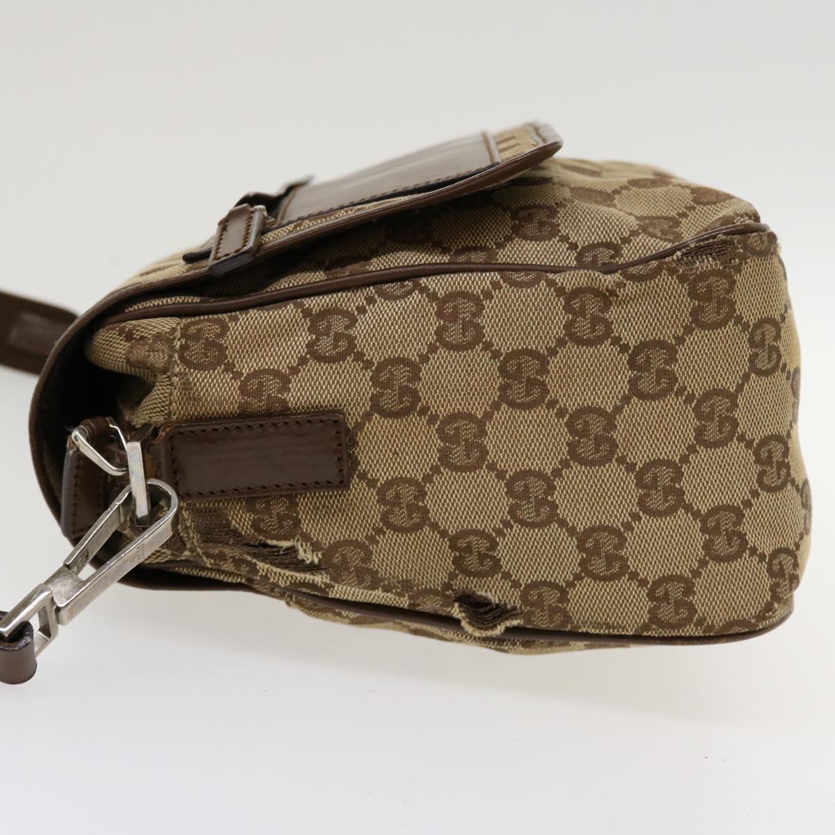 GUCCI GG Canvas Shoulder Bag Beige 28562 Auth ro868