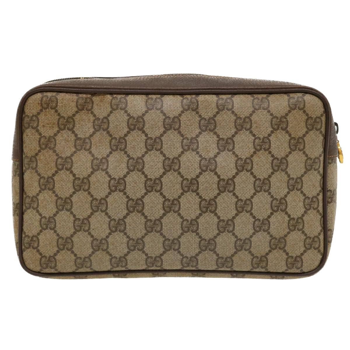 GUCCI GG Canvas Clutch Bag PVC Leather Beige 156.01.044 Auth ro882 - 0