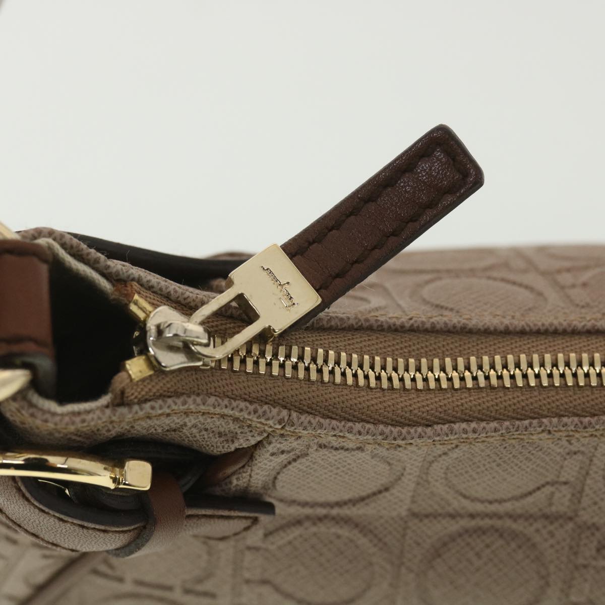 Salvatore Ferragamo Shoulder Bag PVC Leather Brown AQ-21/4435 Auth ro936