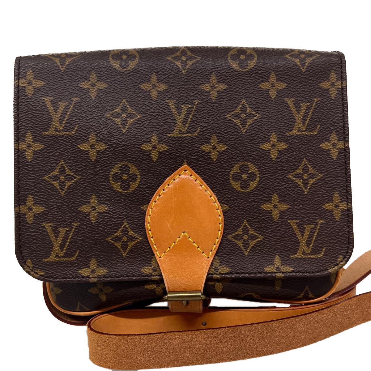 LOUIS VUITTON Monogram Cartouchiere MM Shoulder Bag M51253 LV Auth rz076