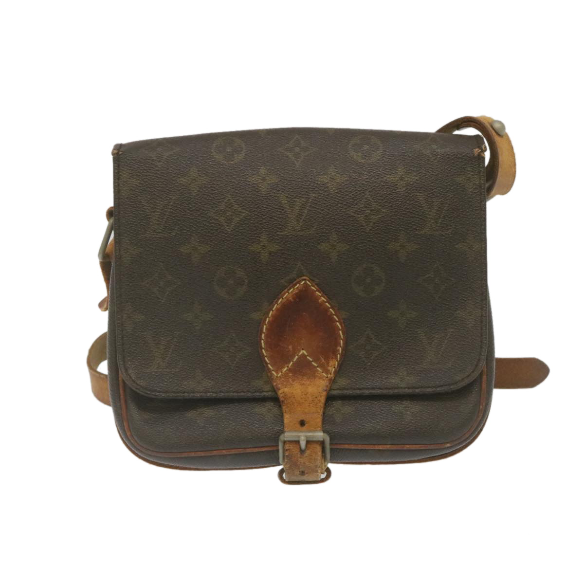 LOUIS VUITTON Monogram Cartouchiere MM Shoulder Bag M51253 LV Auth rz187