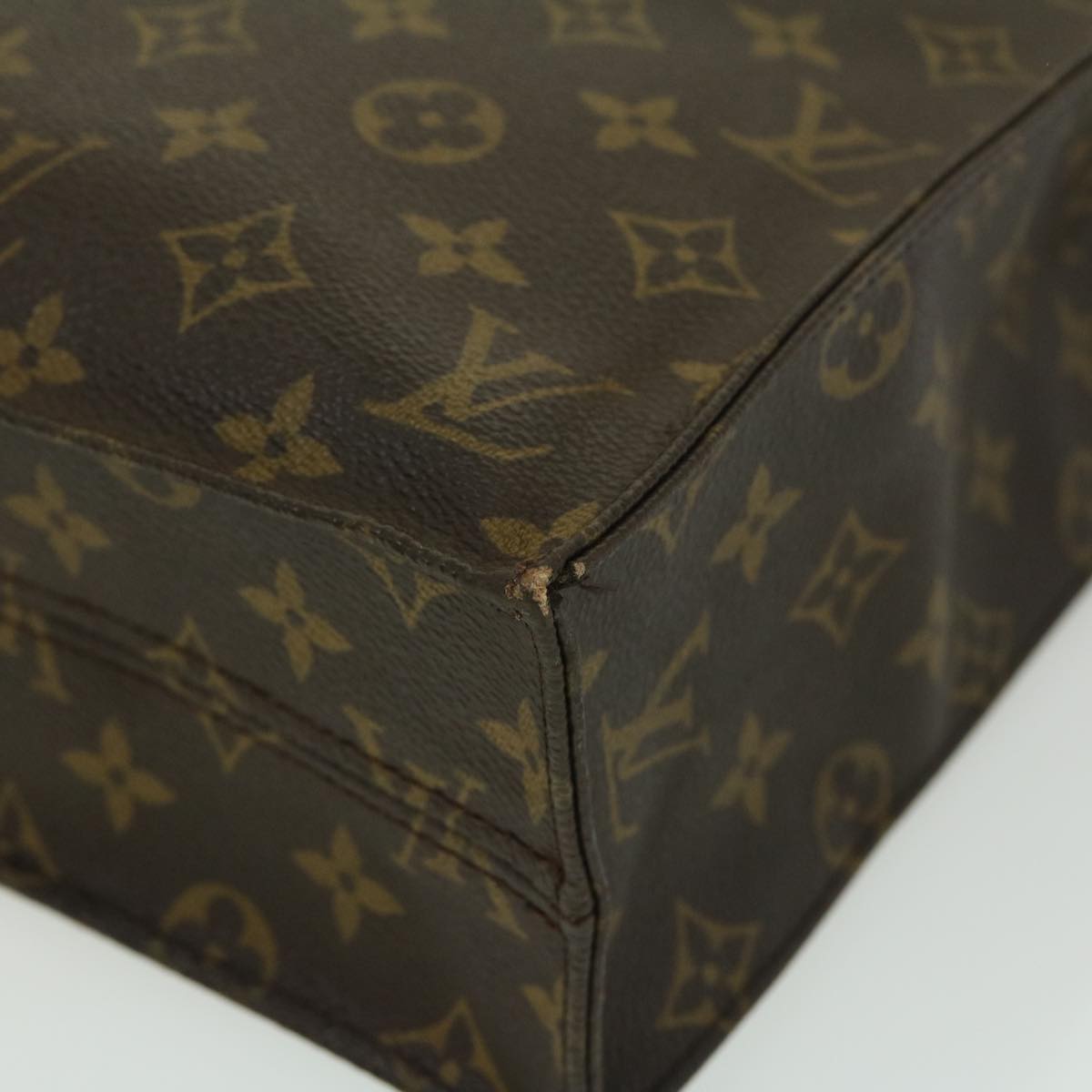 LOUIS VUITTON Monogram Sac Plat Hand Bag M51140 LV Auth rz259