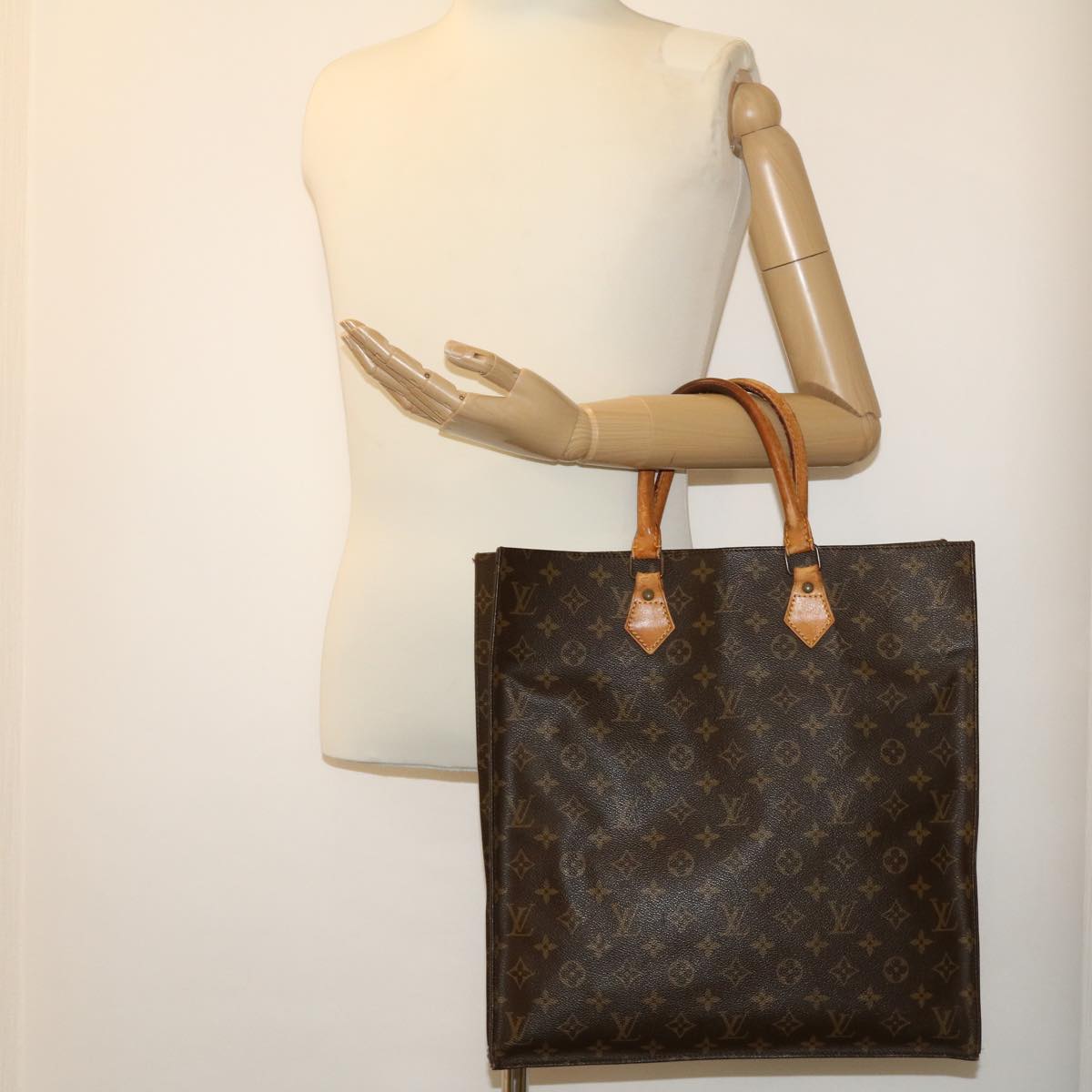 LOUIS VUITTON Monogram Sac Plat Hand Bag M51140 LV Auth rz259