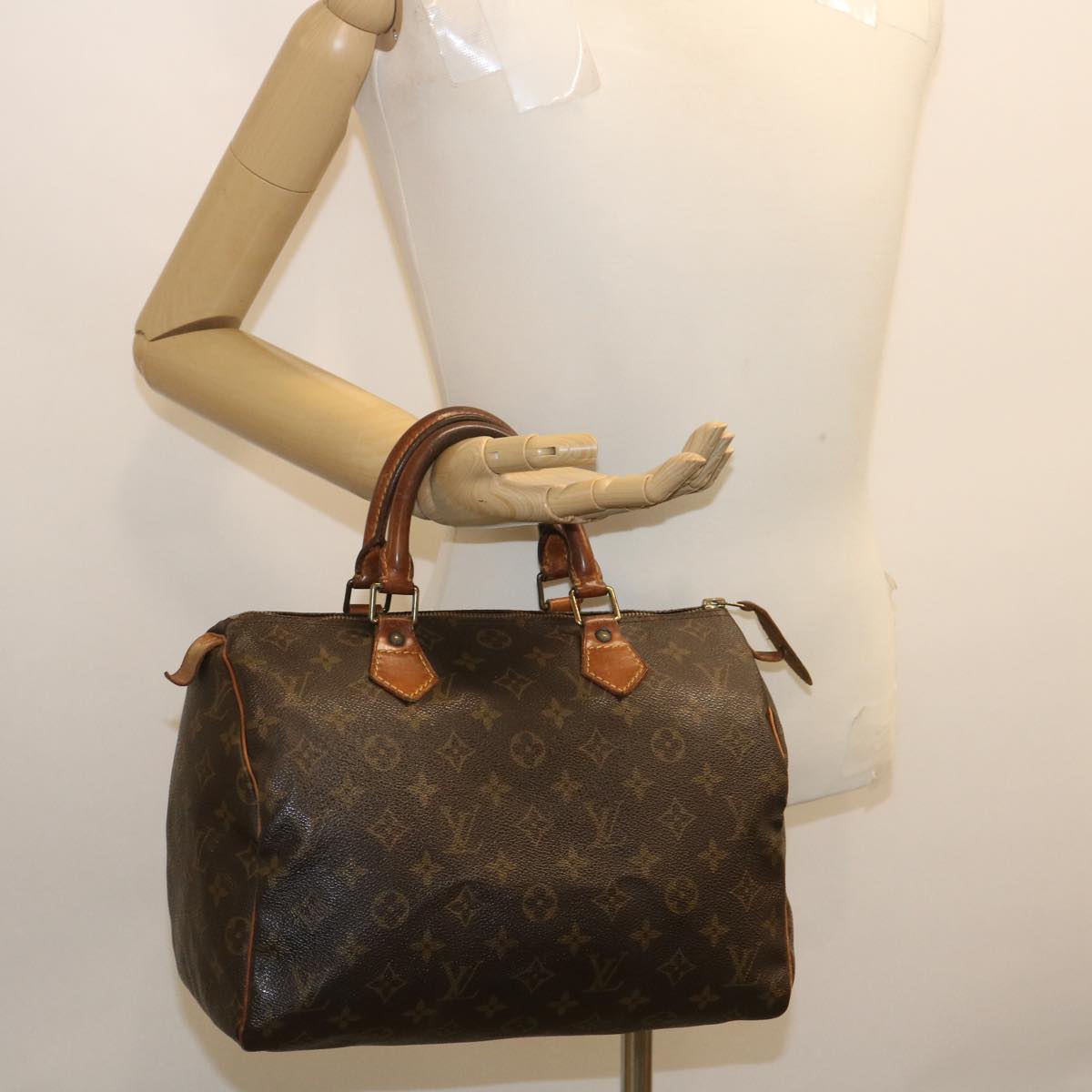 LOUIS VUITTON Monogram Speedy 30 Hand Bag M41526 LV Auth rz277