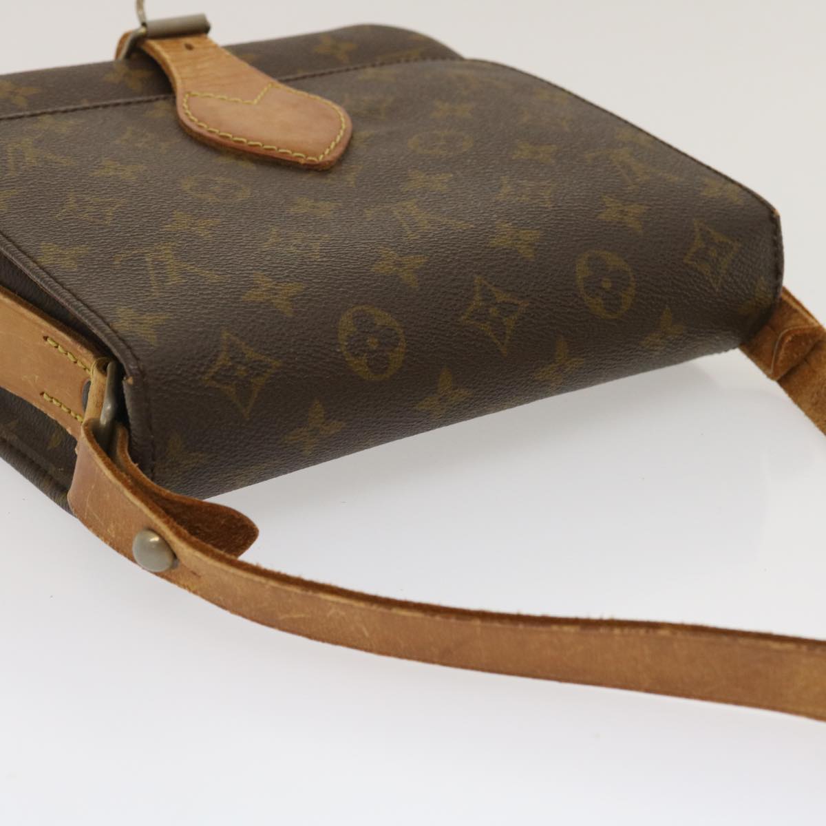 LOUIS VUITTON Monogram Cartouchiere MM Shoulder Bag M51253 LV Auth rz283