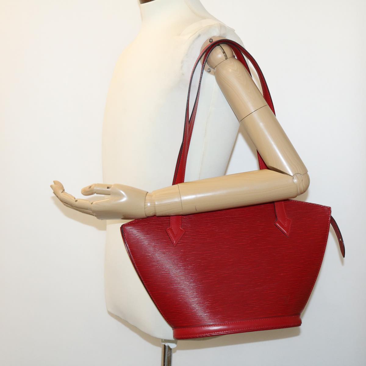 LOUIS VUITTON Epi Saint Jacques Poignees Long Hand Bag Red M52337 LV Auth rz329