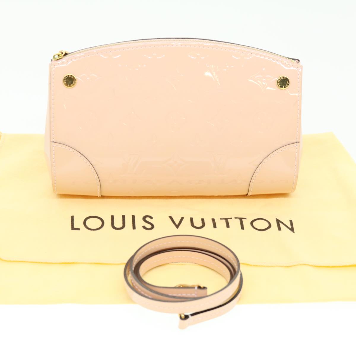 LOUIS VUITTON Vernis Santa monica clutch Shoulder Bag Pink M50410 Auth rz414