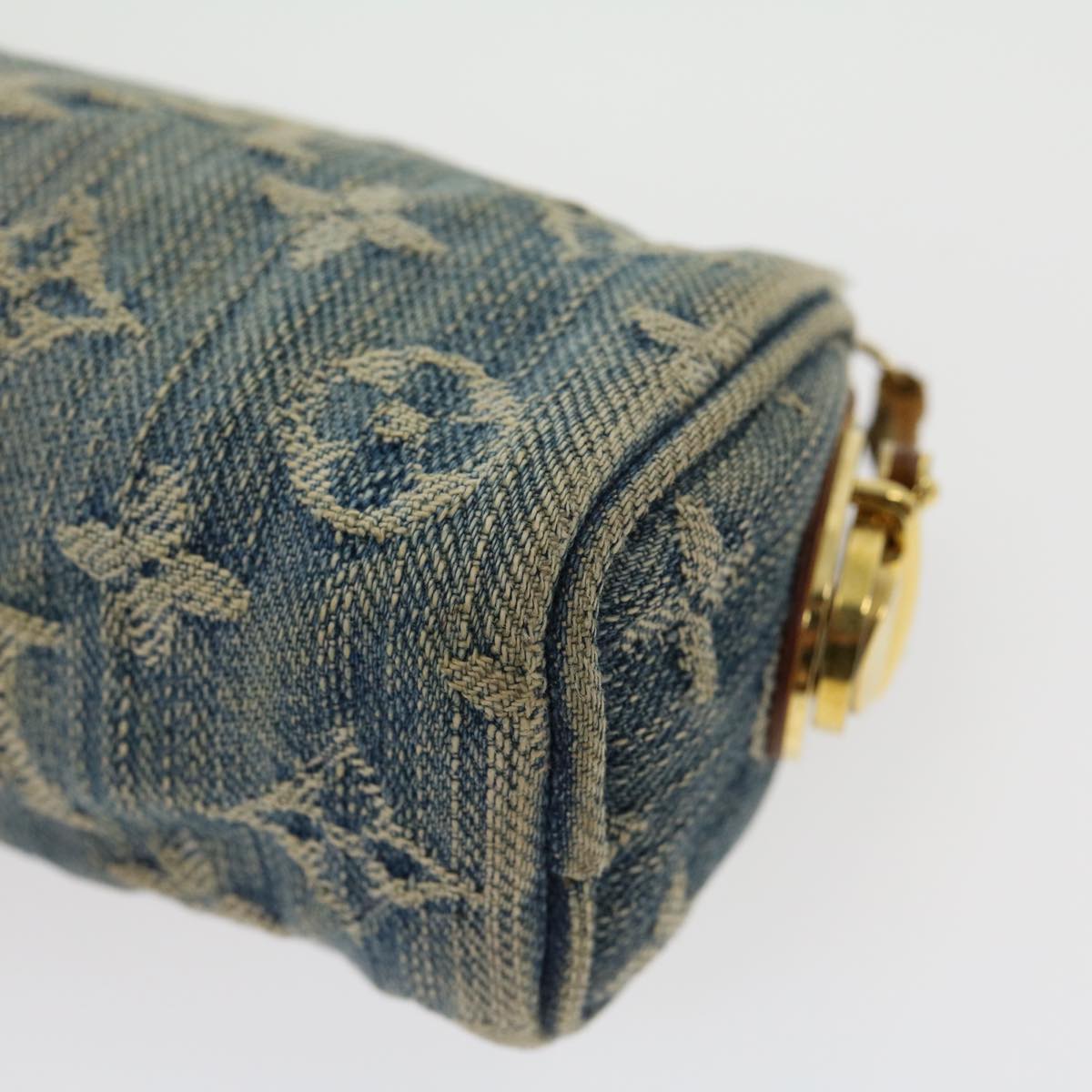 LOUIS VUITTON Monogram Denim Trousse Speedy GM Pouch Blue M95081 LV Auth rz421