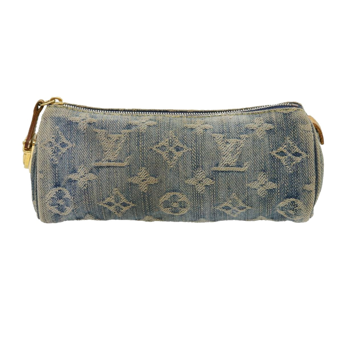 LOUIS VUITTON Monogram Denim Trousse Speedy GM Pouch Blue M95081 LV Auth rz421