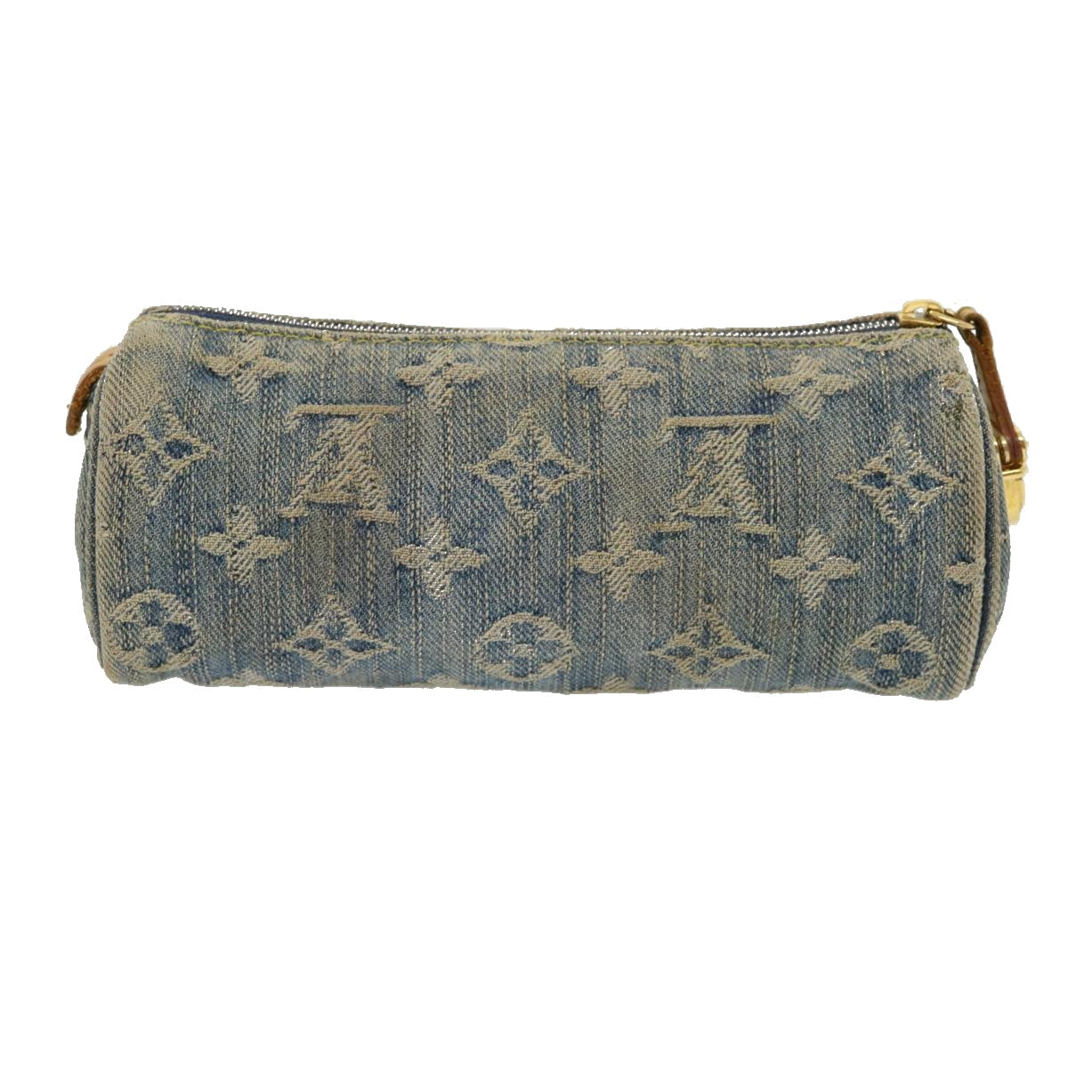 LOUIS VUITTON Monogram Denim Trousse Speedy GM Pouch Blue M95081 LV Auth rz421