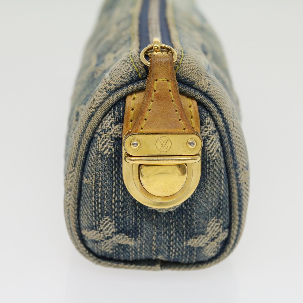 LOUIS VUITTON Monogram Denim Trousse Speedy GM Pouch Blue M95081 LV Auth rz421