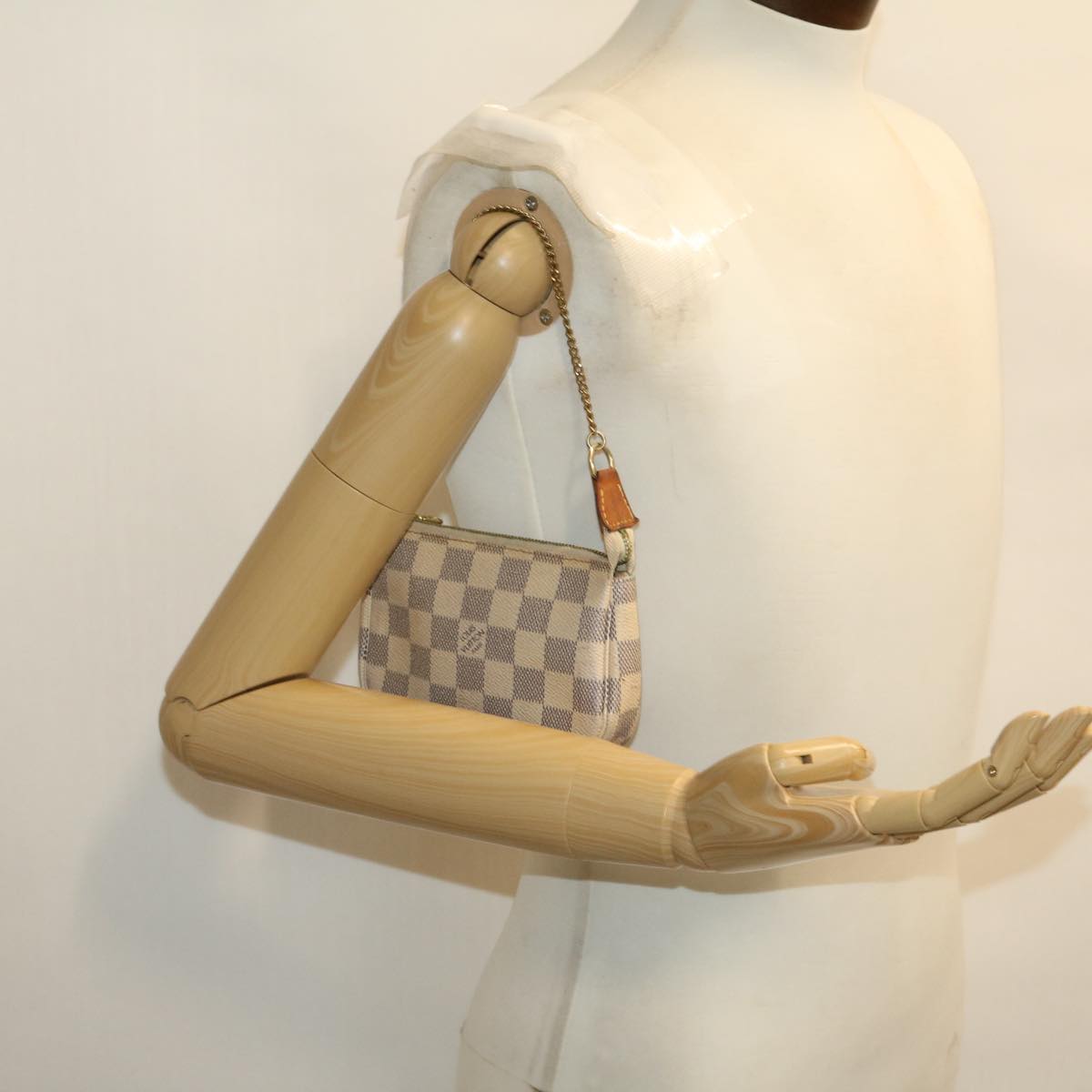 LOUIS VUITTON Damier Azur Mini Pochette Accessoires Pouch N58010 LV Auth rz439