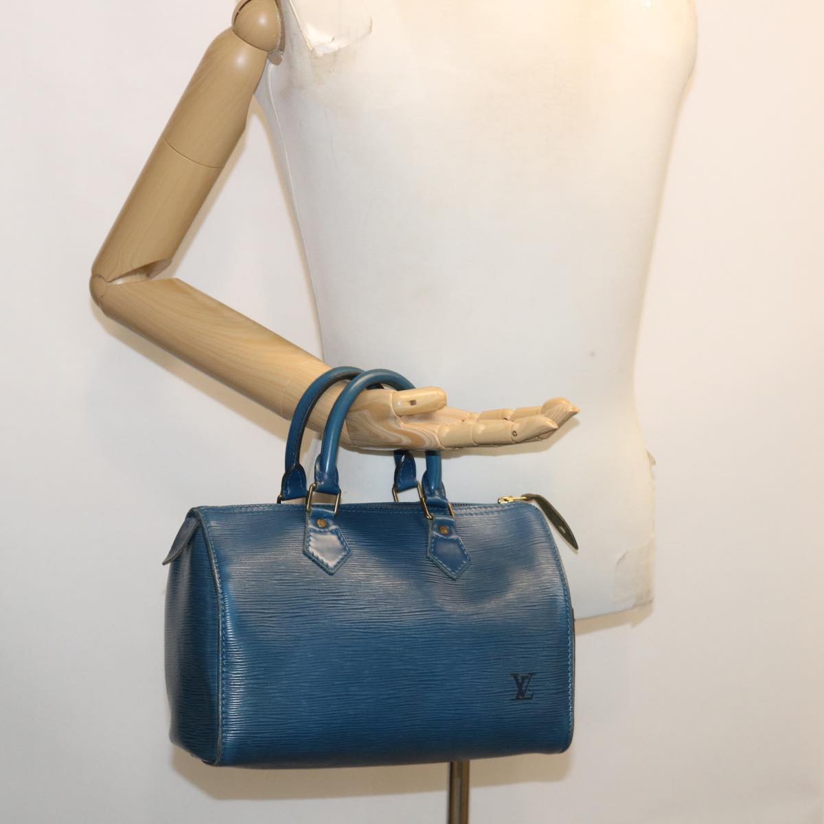 LOUIS VUITTON Epi Speedy 25 Hand Bag Blue M43015 LV Auth rz465