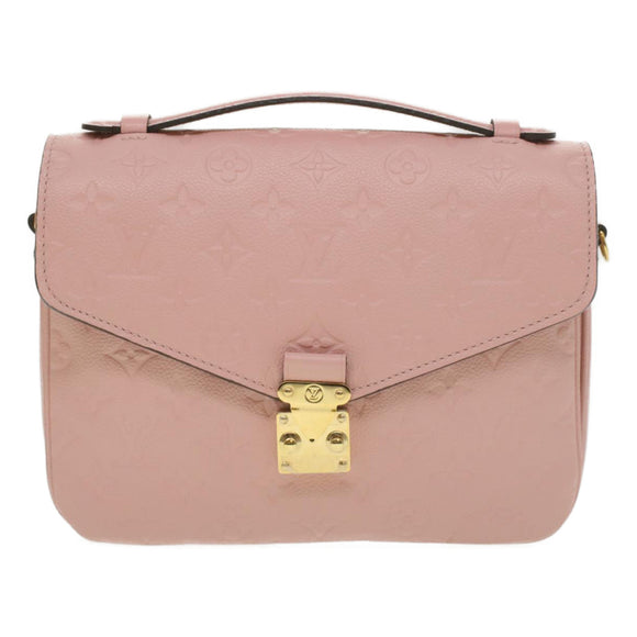 LOUIS VUITTON Empreinte Pochette Metis MM Hand Bag 2way Pink M44018 LV Auth S106
