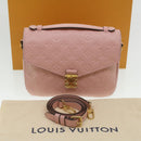 LOUIS VUITTON Empreinte Pochette Metis MM Hand Bag 2way Pink M44018 LV Auth S106-12