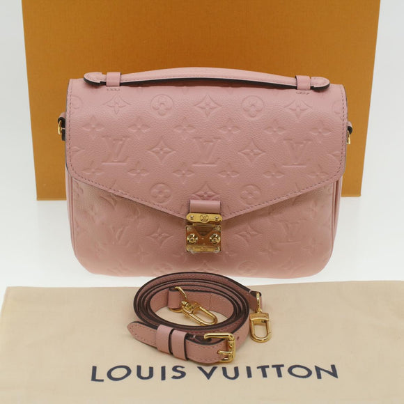 LOUIS VUITTON Empreinte Pochette Metis MM Hand Bag 2way Pink M44018 LV Auth S106