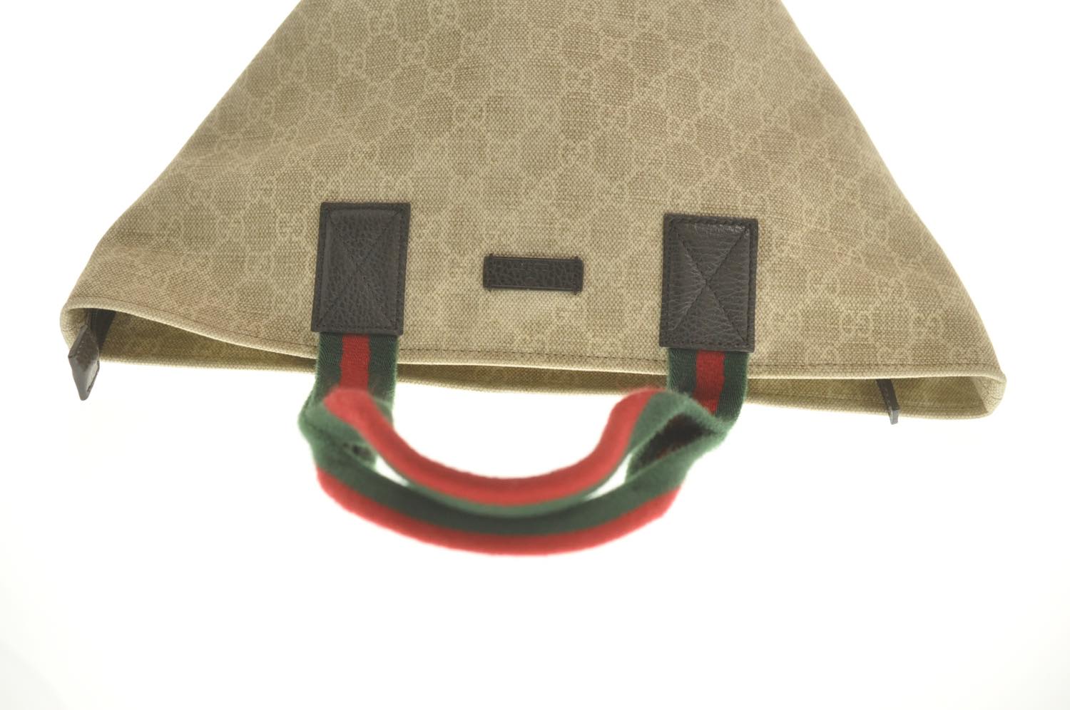 GUCCI Web Sherry Line GG Canvas Hand Bag Red Green Ege 374433502752 Auth am2531s