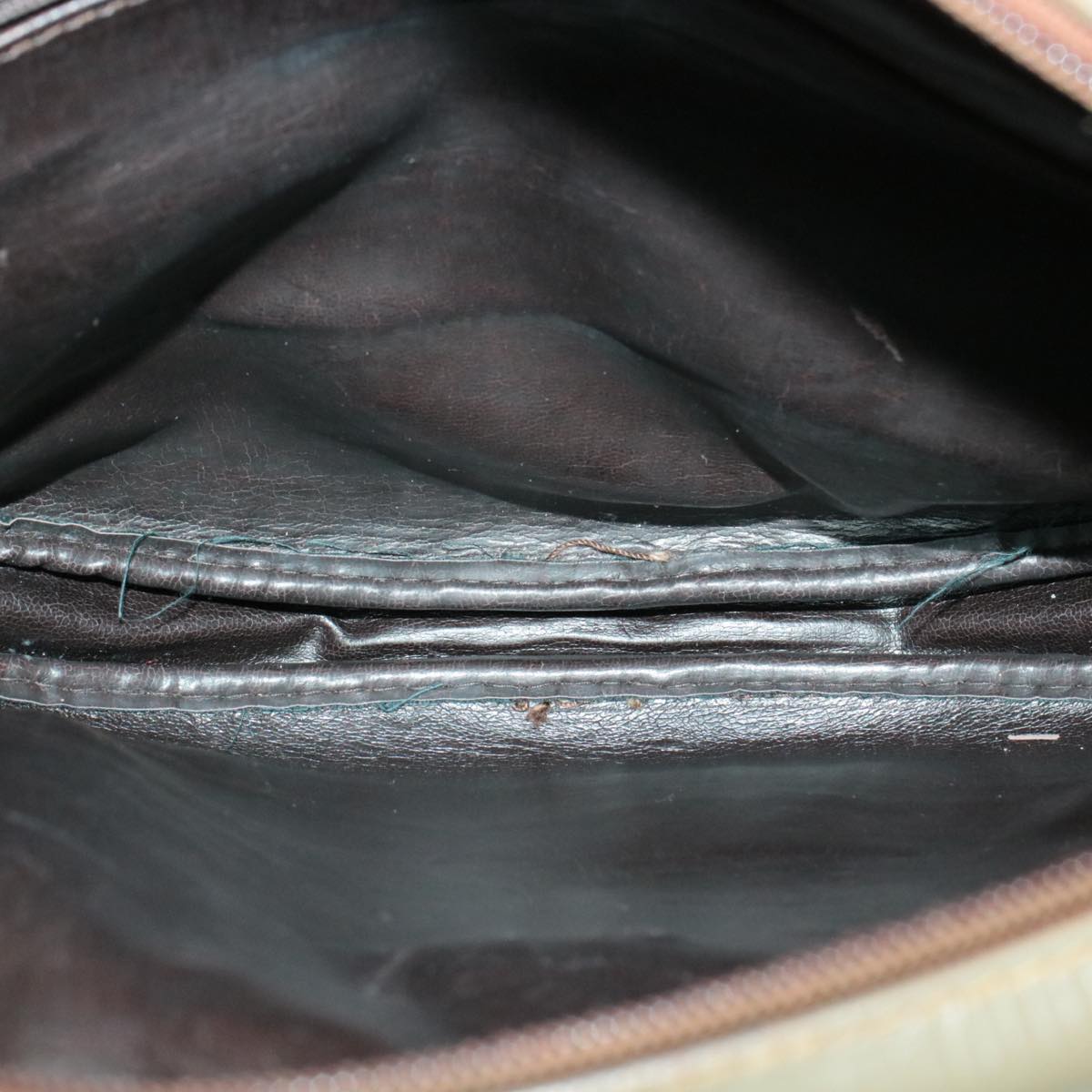 FENDI Zucchino Canvas Shoulder Bag PVC Leather Brown Black Auth am3001s