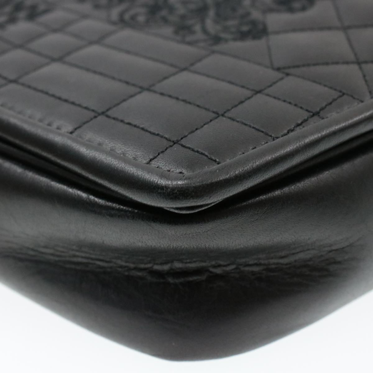 Gianni Versace Shoulder Bag Leather Black Auth am3011s