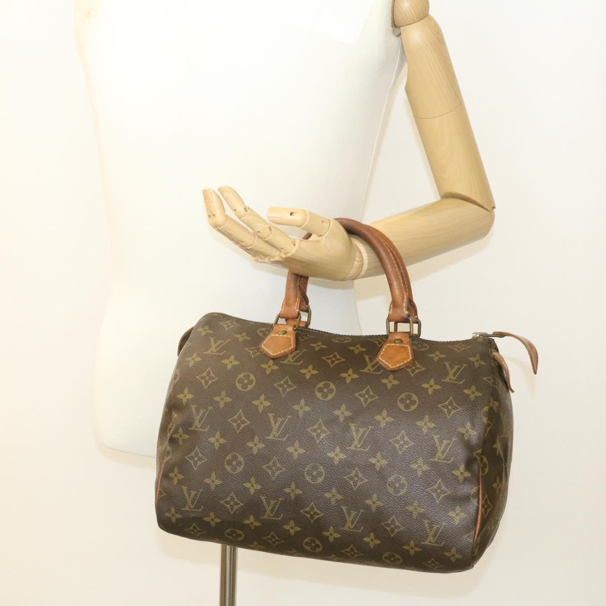 LOUIS VUITTON Monogram Speedy 30 Hand Bag M41526 LV Auth st024