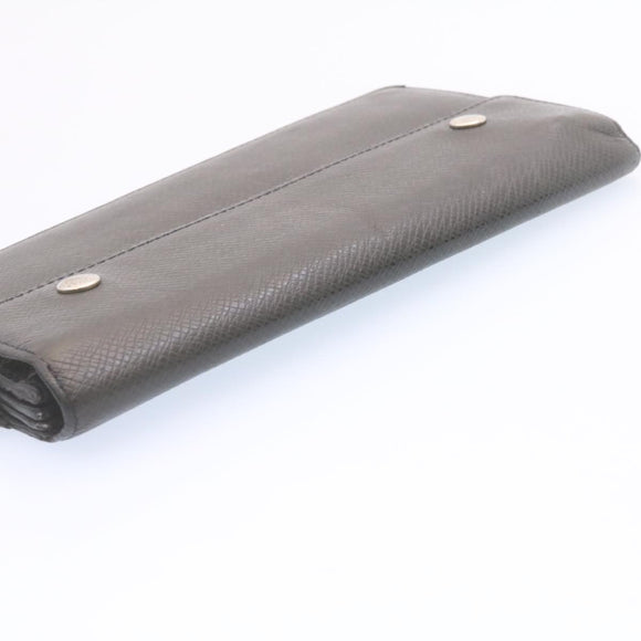 LOUIS VUITTON Taiga Portefeuille Acordion Long Wallet Ardoise M30992 Auth sy185