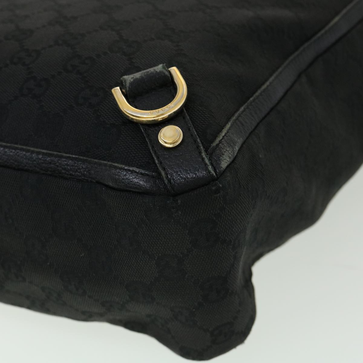 GUCCI GG Canvas Abbey Hand Bag Black Auth tb089