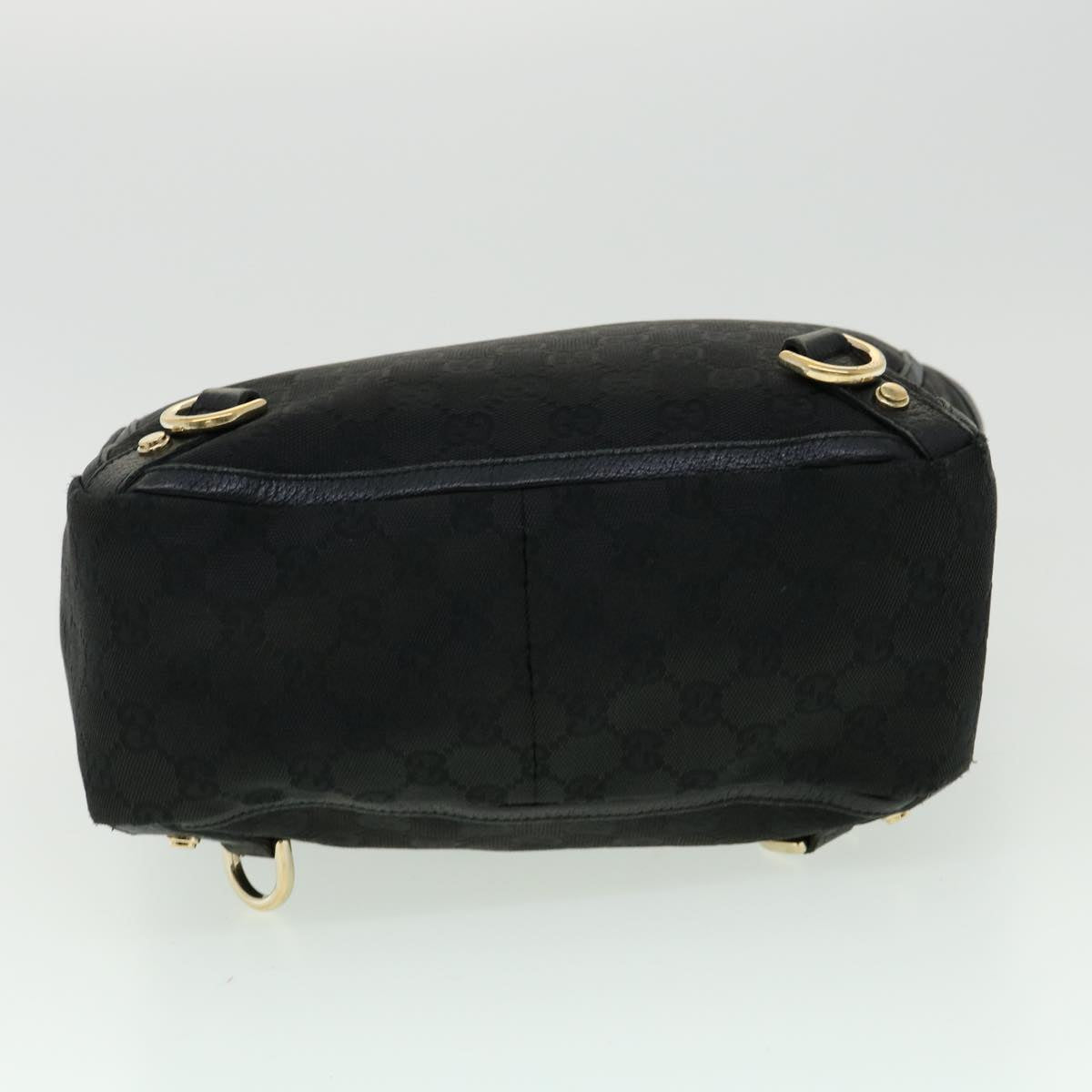 GUCCI GG Canvas Abbey Hand Bag Black Auth tb089