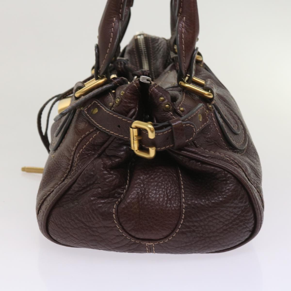 Chloe Paddington Hand Bag Leather Brown 0308515276 Auth tb1020