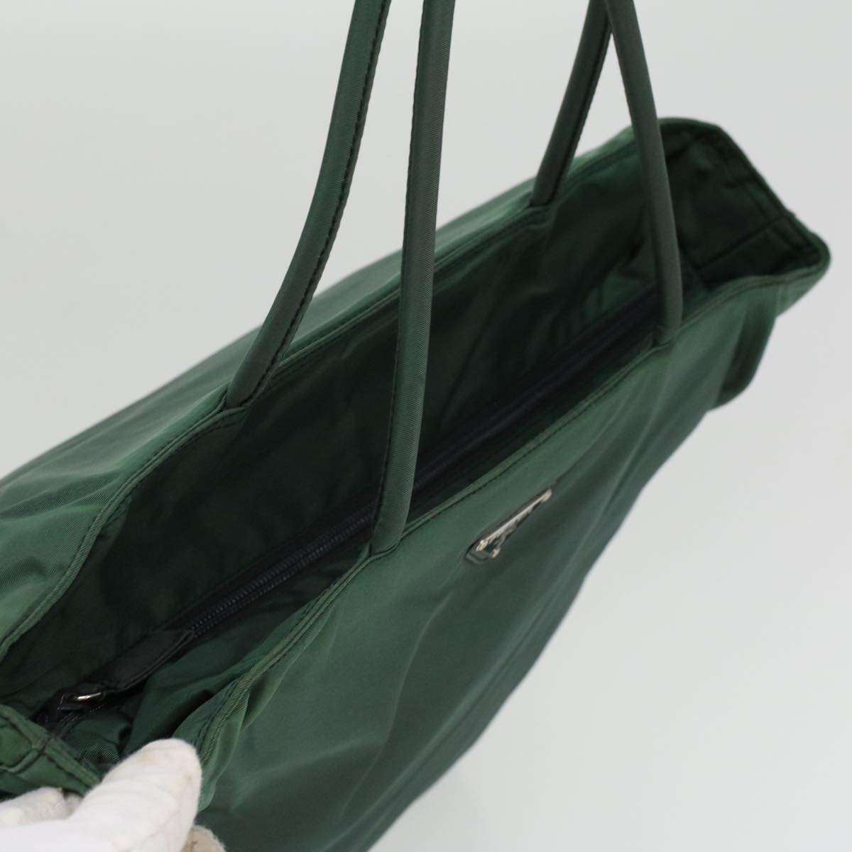 PRADA Shoulder Bag Nylon Khaki Auth tb399