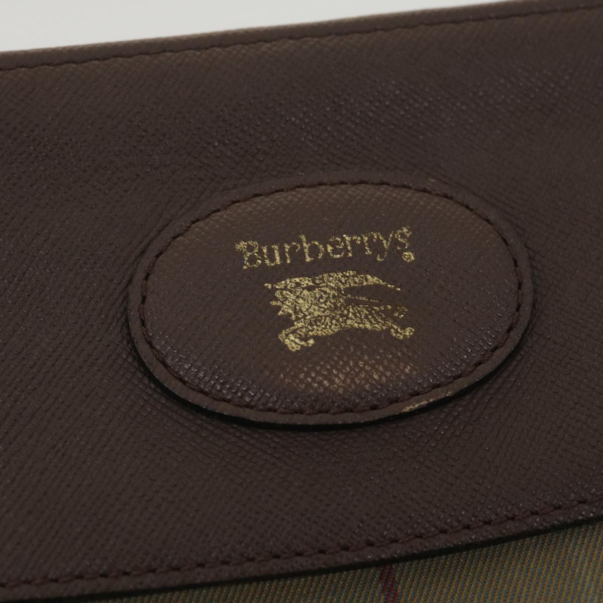 Burberrys Clutch Bag Nylon 3Set Khaki Auth tb418