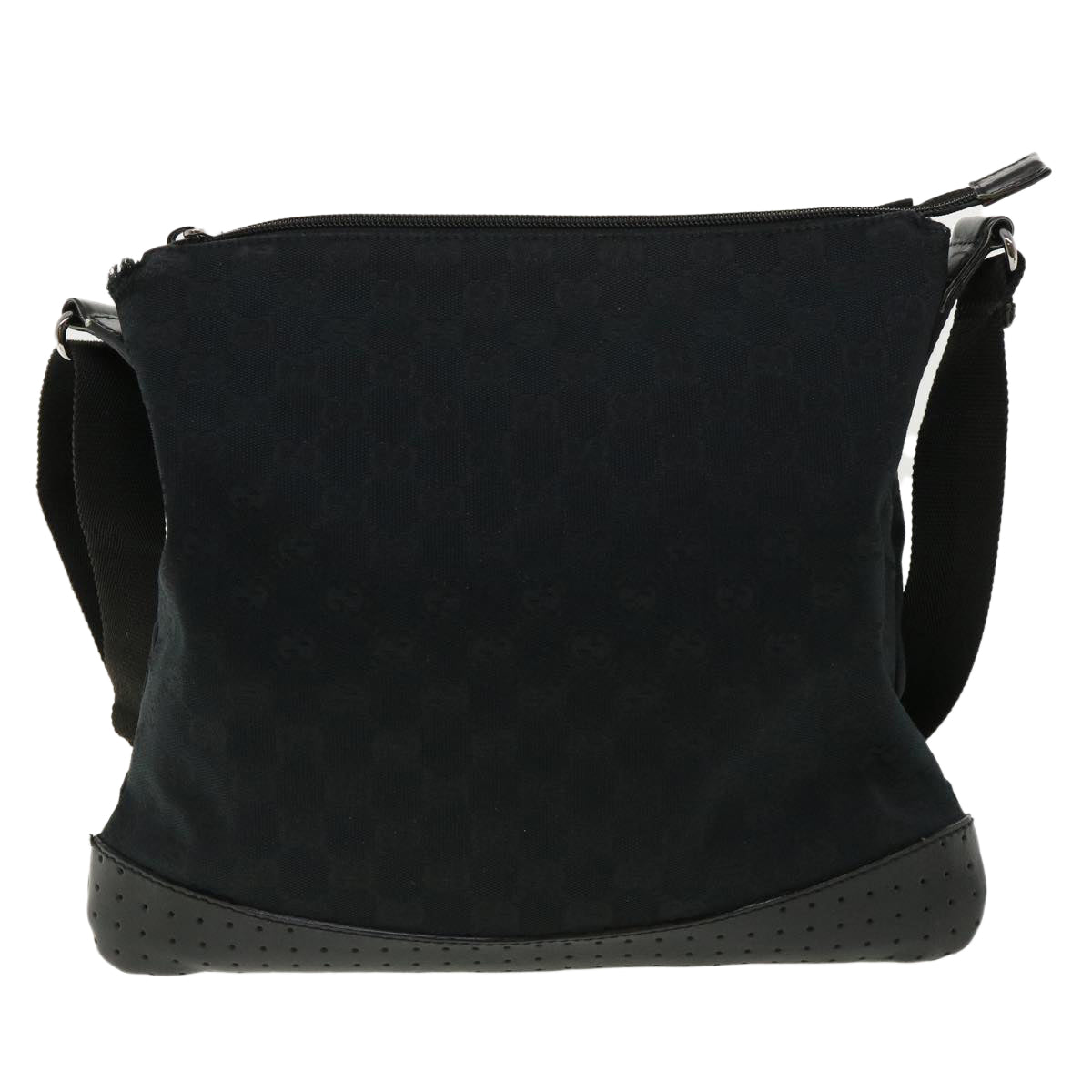 GUCCI GG Canvas Shoulder Bag Black 145857001013 Auth tb425 - 0