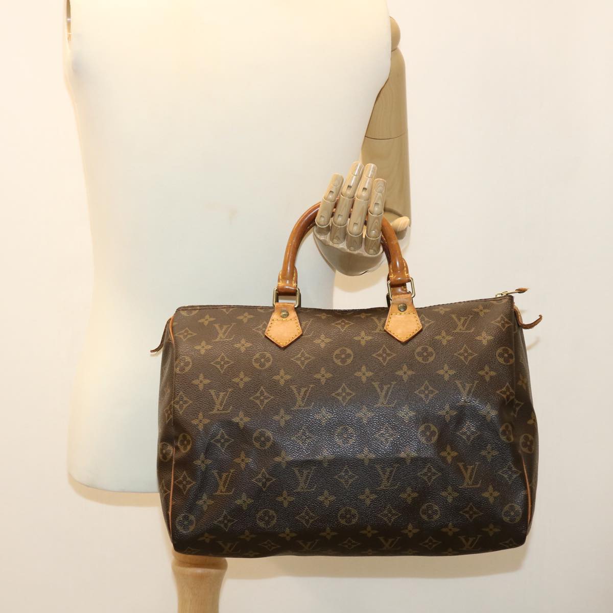 LOUIS VUITTON Monogram Speedy 35 Hand Bag M41524 LV Auth tb437