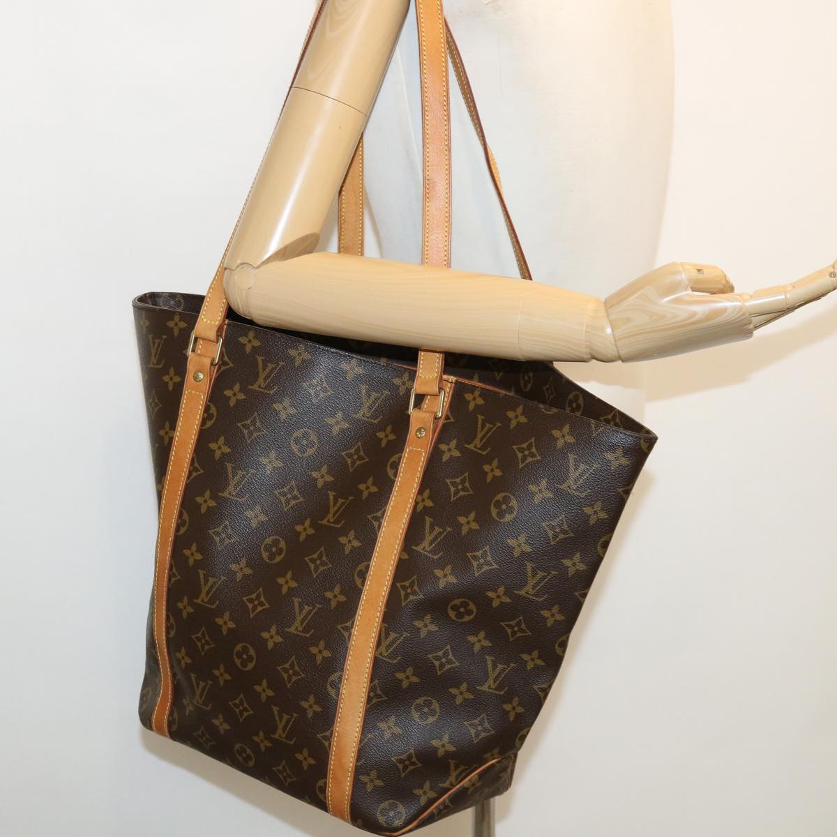 LOUIS VUITTON Monogram Sac Shopping Tote Bag M51108 LV Auth tb473