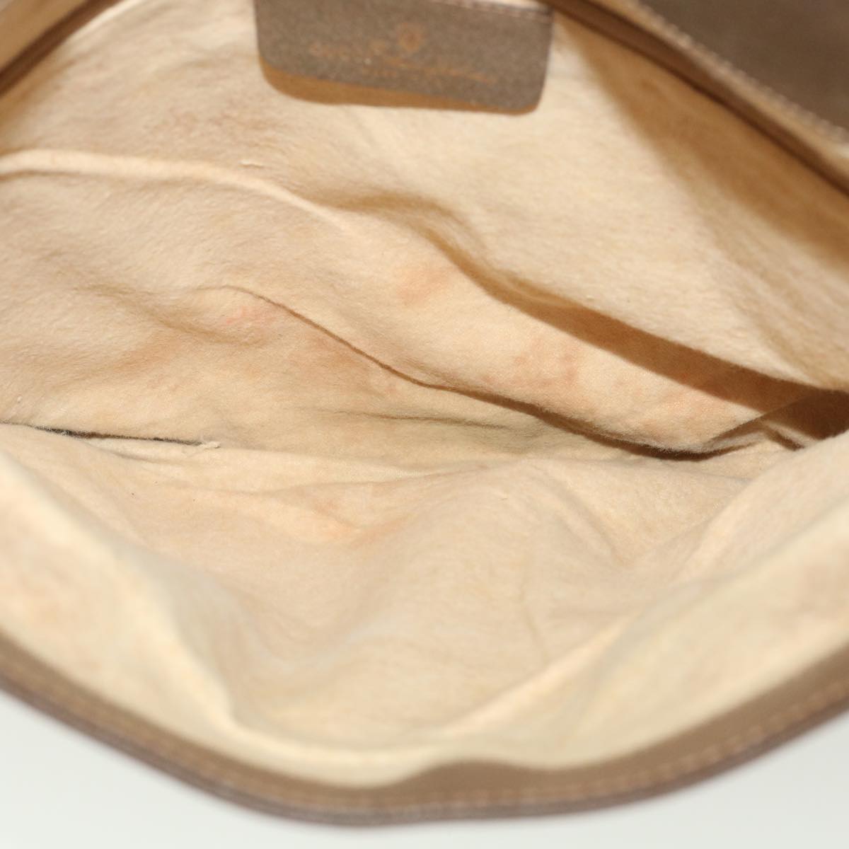 GUCCI GG Canvas Clutch Bag PVC Leather Beige Auth tb478